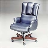 IMAGE OF Trifecta Executive Swivel - Upholstered Arms Finish: Medium Oak, Fabric: Ashley - Meadow