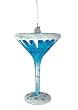 Happy Hour Mouth Blown Glass Snowflake Martini Christmas Ornament 5.5"