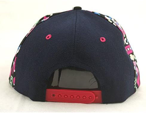 Doture Mens Fashion Cotton Casual SWAG Floral Flat Brim 6 Panel Baseball Cap Navy
