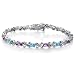 Sterling Silver Blue Topaz & Amethyst Bracelet - 7