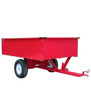 Remorque 500 kg en m&eacute;tal pour tracteur + Benne basculante et hayon