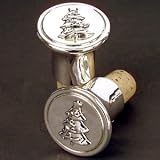 TREE DESIGN WINE STOPPERS - PAIR OF SILVER PLATED WINE STOPPERS WITH TREE DESIGN - stopper