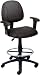 BLACK LEATHER PLUS DRAFTING BAR COUNTER STOOL WITH ADJ. 