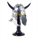 VIKING HELMET WITH WOODEN STAND