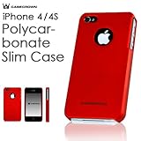 CaseCrown Apple iPhone 4 and 4S Polycarbonate Slim Case-Red (Fits AT&T, Spr ....