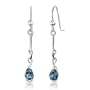 1.50 Ct.T.W. Genuine Pear Shape London Blue Topaz in Sterling Silver Earrings