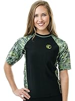 Aqua Design Women Rash Guard Swim Surf Short Sleeve Sun Protection Ladies Shirt