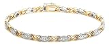 14k Two-Tone Gold Diamond Bracelet (1/4 cttw, G-H Color, SI2 Clarity), 7\