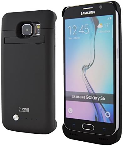 Samsung Galaxy S6 Battery Case 4200mAh Rechargeable Back-Up Power Case with Integrated Media Kickstand by PhoneChargerCase®