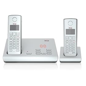 Verizon V100AM-2 DECT 6.0 Cordless Phone with Five Handset Capability (Silver)