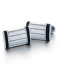 J.Goodman Sterling Silver and Onyx Cufflinks