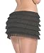 Black Stretch Mesh Ruffle Mini Skirt (Queen Size)