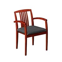 Sonoma Wood Guest Chair Black Fabric/Dark Cherry Frame