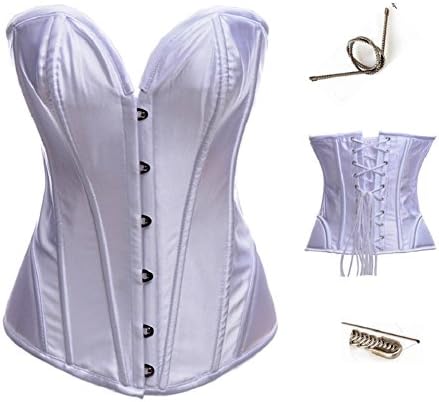Grace Shapewear Women's Steel Bone Waist Training Corset for Weight Loss White XXL