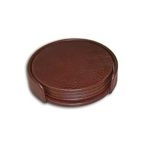 Mocha Leather Coaster Set