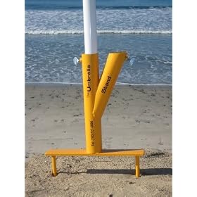 The Original Umbrella Stand - Use Anywhere, Sand or Grass, Easy to Use, Yellow