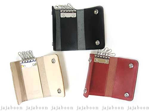 JAJABOON ユリ 紋章 キーケース キーホルダー 革