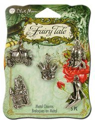 Blue Moon Beads - Fairy Tale - Metal Jewelry Charm - Fairy Princess - Antique Silver
