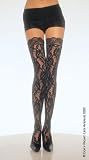 Rose Lace Stockings With Lace Top