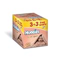 Huggies Lingettes Soft Skin  "Format 3+3 "(6 paquets X 64 Lingettes)