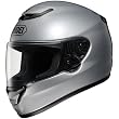 Shoei Metallic Qwest Road Race Motorcycle Helmet w/ Free B&F Heart Sticker Bundle - Light Silver