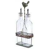 America Retold Oil and Vinegar Nest Caddy with Glass Bottles