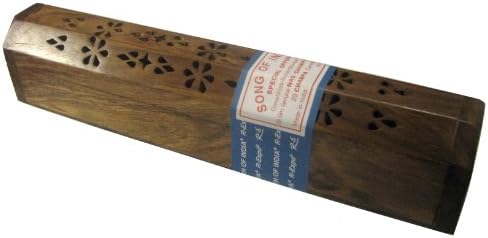 Wooden Coffin Incense Burner 12" with Storage