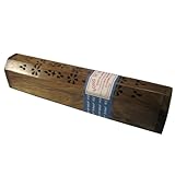 Wooden Coffin Incense Burner 12 with Storage: Free 20 Nag Champa Cones, 20 G...
