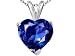 2.00 cts Genuine Lab Created Heart Sapphire Pendant - 14kt White or Yellow Gold