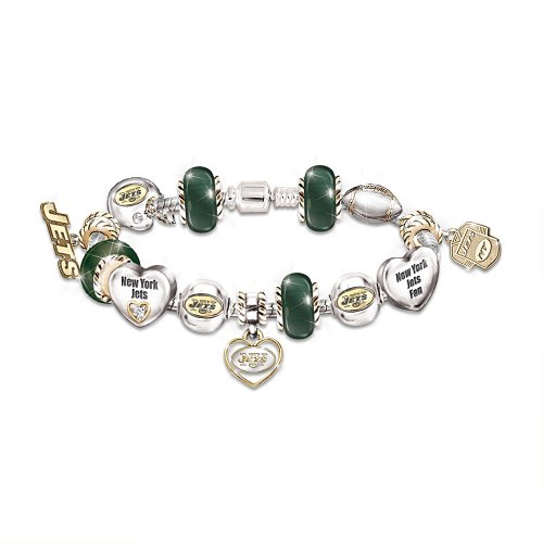 Go Jets! #1 Fan Charm Bracelet by The Bradford Exchange at Amazon.com