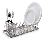 Polder 6115-75 Compact Stainless-Steel Dish Rack with Utensil Holder