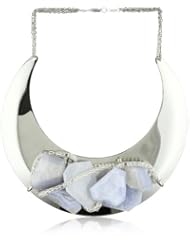 Susan Hanover "Earthly" Blue Lace Agate and Chains Bib Necklace