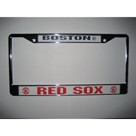 Boston Red Sox Chrome License Plate Holder