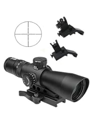 Sports: M1SURPLUS Combo Kit With NcStar 3-9x42 Mark III AR Assault Tactical illuminated Rifle Scope (Mil-Dot illuminated Sniper Reticle) + Integral Quick Detach Mount + Quick Deploy Flip-Up Backup BUIS Aluminum Aiming Sights With Push Button Locking Mechanism - This Rifle Socpe Fits Weaver Picatinny Rails, S&W 15-22, Hi-Point Carbine, Keltec SU16 SU22 SU-16 SU-22, SIG522 SIG556 SIG-522 SIG-556, Beretta ARX100 ARX-100 ARX160 ARX-160, IMI Tavor, FN SCAR, ACR, Umarex 416, Hk-416 Hk416, S&W M&P 15-22, Ruger SR22 SR556 SR-22 SR-556 AR556 AR-556 MR556 MR-556, Mossberg 715t MMR Rifles - M1SURPLUS