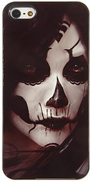 Get Scary Woman Ghost Pattern PC Hard Case with 3 Packed HD Screen Protectors for iPhone 5/5S