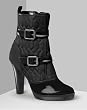 Calvin Klein Footwear Women's "Diamond" Quilted Nylon/Patent Boots - Size: 7.5
