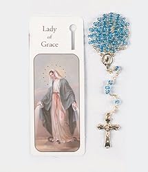 Bookmark Rosary - Our Lady of Grace - Bookmark and Full 14" Rosary - Exclusively from the Studios of Cromo NB (Milano, Italy)