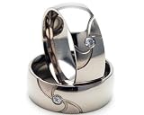 New Designer Titanium Ring, Carved Titanium Bands, Simulated Diamond, 100% Satisfaction