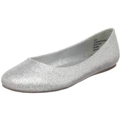 Amazon: Steve Madden Kids' Crisy Ballet Flat,Silver Glitter,3 M US ...
