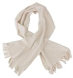 Fleece-Schal mit Fransen natur