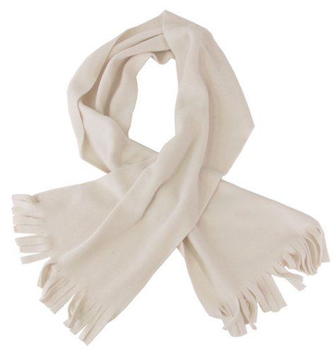 Fleece-Schal mit Fransen natur