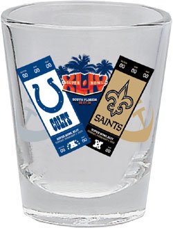 Indianapolis Colts vs New Orleans Saints Super Bowl XLIV 44 SHOT GLASS