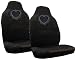 Silver Heart Gem Crystals Studded Rhinestone Bucket Seat Covers - Pair