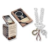 Lady Luxe Good Luck Charm Bracelet with Horseshoe, Clover and Wishbone Dangle Pendant with Genuine...