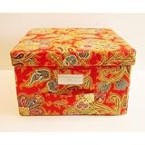 Raymond Waites Red Flower Pattern Collapsible Storage Box