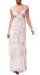 V-neck Charmeuse Cutout Lace  Dress