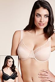 2 Pack Underwired Trellis Stripe Assorted Minimiser Bras