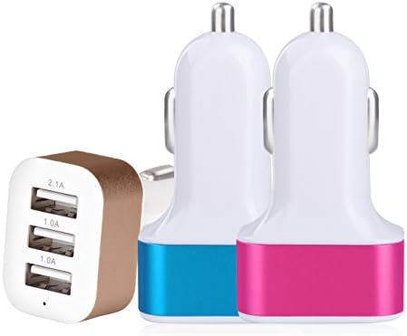 Car Charger, INEER 3-Pack Portable 4.1A USB 3-Port Rapid Car Charger Adapter for iPhone 6 Plus, 6s, 6s Plus, iPad, Tablet, Samsung Galaxy S7, S6, HTC, Sony, LG, BlackBerry and more USB Device