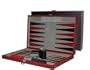 CHH 3042S 12 Inch Black and Red Leatherette Backgammon Set