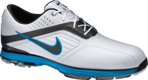 Nike Golf Men's Nike Lunar Prevail Golf Shoe,White/Metallic Dark Grey/Neptune Blue,12 M US